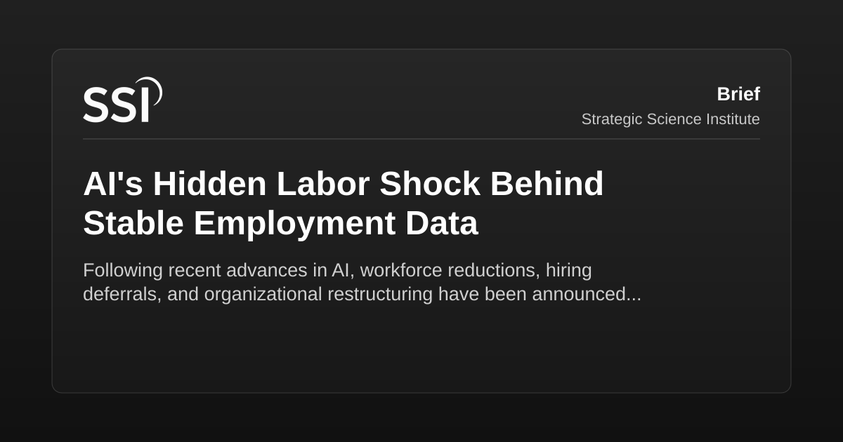 AI's Hidden Labor Shock Behind Stable Employment Data | SSI